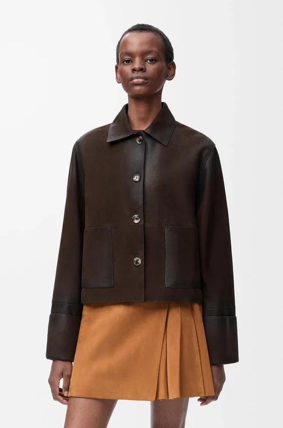 Turn-Up Jacket in Suede Lambskin Turn-Up Jacket in Suede Lambskin
