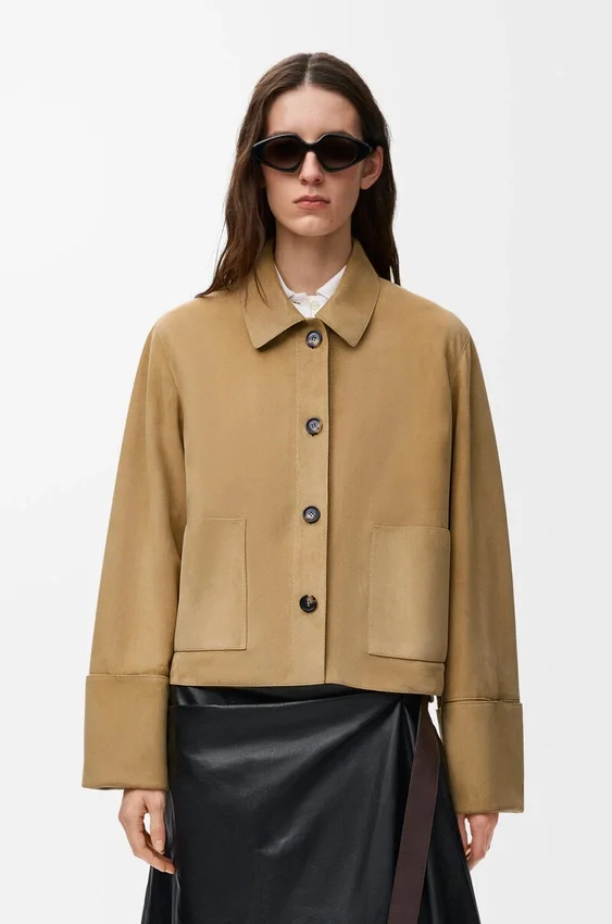 Turn-Up Jacket in Suede Lambskin Turn-Up Jacket in Suede Lambskin