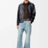 Workwear Jacket in Nappa Lambskin and Nylon Workwear Jacket in Nappa Lambskin and Nylon