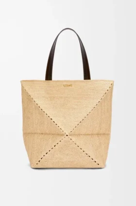 Xl Puzzle Fold Tote in Raffia