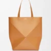 Xl Puzzle Fold Tote in Shiny Calfskin