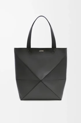 Xl Puzzle Fold Tote in Shiny Calfskin
