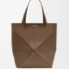 Xl Puzzle Fold Tote in Shiny Calfskin