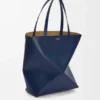 Xl Puzzle Fold Tote in Shiny Calfskin