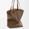 Xl Puzzle Fold Tote in Shiny Calfskin