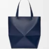 Xl Puzzle Fold Tote in Shiny Calfskin