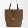 Xl Puzzle Fold Tote in Shiny Calfskin