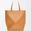 Xl Puzzle Fold Tote in Shiny Calfskin