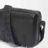 Xs Military Messenger Bag in Supple Smooth Calfskin and Jacquard