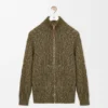 Zip-Up Cardigan in Cotton, Linen and Wool