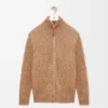 Zip-Up Cardigan in Cotton, Linen and Wool