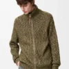Zip-Up Cardigan in Cotton, Linen and Wool